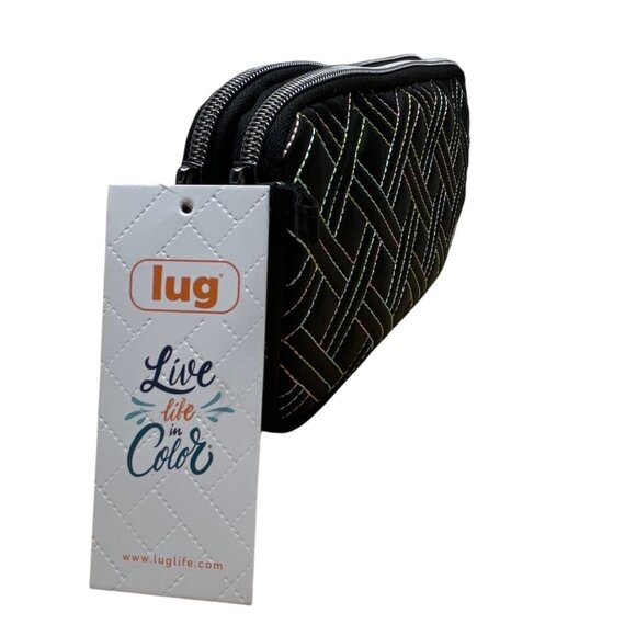 Lug Quilted Black Colorful Stitching & Adjustable Strap Coupe XL Crossbody Bag - Picture 5 of 13